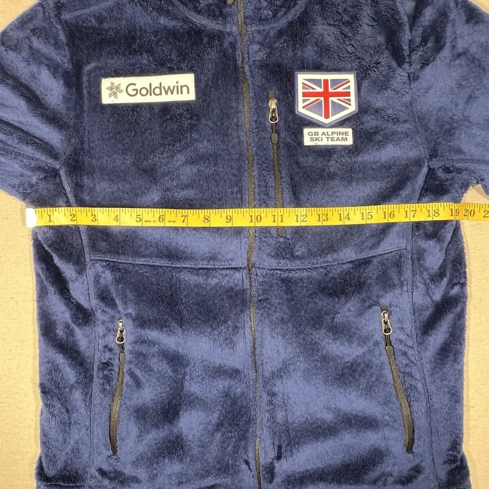 Goldwin Mens's M GB Alpine Ski Team Blue Fleece Jacket Full Zip Great Britain